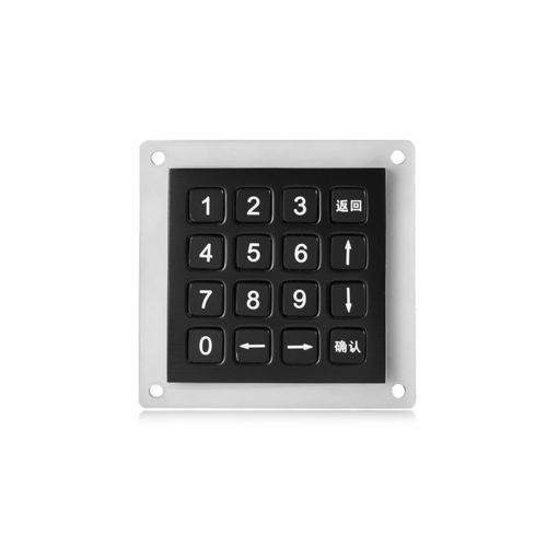Clavier numérique 16 touches - K-TEK-B60KP-16-AC-BT-DWP - Key Technology China Limited - encastrable / en acier inoxydable / en titane noir
