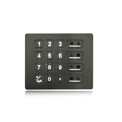 Clavier numérique 16 touches - K-TEK-B120KP-BL-DWP  - Key Technology China Limited - encastrable / en métal / en acier inoxydable