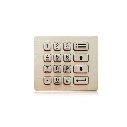 Clavier numérique 16 touches - K-TEK-A120KP-AC-DWP - Key Technology China Limited - encastrable / en acier inoxydable / IP66