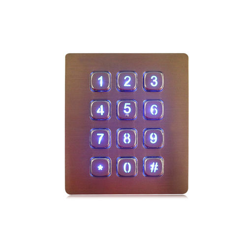 Clavier numérique 12 touches - K-TEK-A88KP-AC-BL-DWP - Key Technology China Limited - encastrable / en acier inoxydable / IP65
