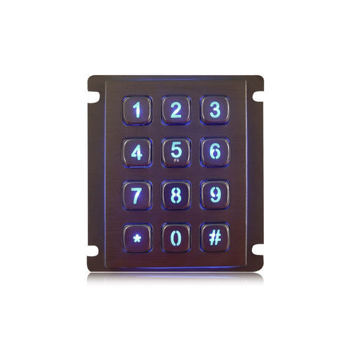Clavier numérique 12 touches - K-TEK-A68KP-AC-BL-DWP - Key Technology China Limited - encastrable / en acier inoxydable / IP65