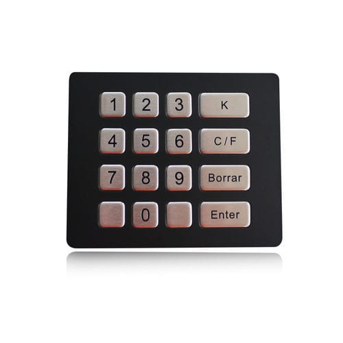 Clavier numérique 16 touches - K-TEK-B120KP-BT-DWP - Key Technology China Limited - encastrable / en métal / en titane noir
