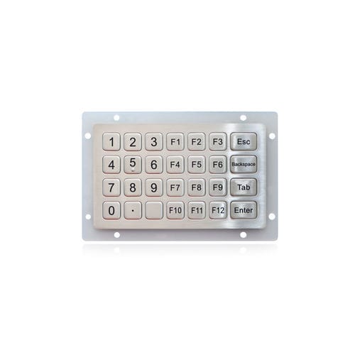 Clavier numérique 28 touches - K-TEK-B138KP-28-DWP - Key Technology China Limited - encastrable / en inox brossé / RS-232