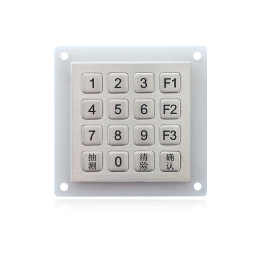 Clavier numérique 16 touches - K-TEK-B60KP-16-AC-DWP - Key Technology China Limited - encastrable / en inox / antivandalisme