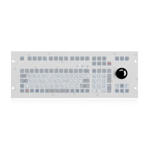 Clavier encastrable - K-TEK-D483-178-MTB-KP-FN-SW - Key Technology China Limited - à membrane / 108 touches / avec trackball