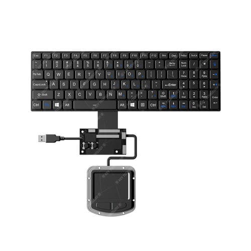 Clavier encastrable - K-TEK-V340KP-FN-BL-FC-SC-ANA-151B-DWP+M73TP - Key Technology China Limited - à interrupteurs à ciseaux / 2 touches de souris / avec touche Fn