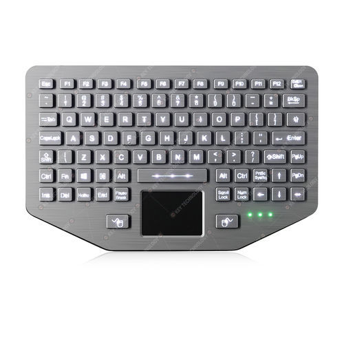 Clavier en inox - K-TEK-A285TP-FN-BL-ML-DWP - Key Technology China Limited - encastrable / à touches mécaniques / 2 touches de souris