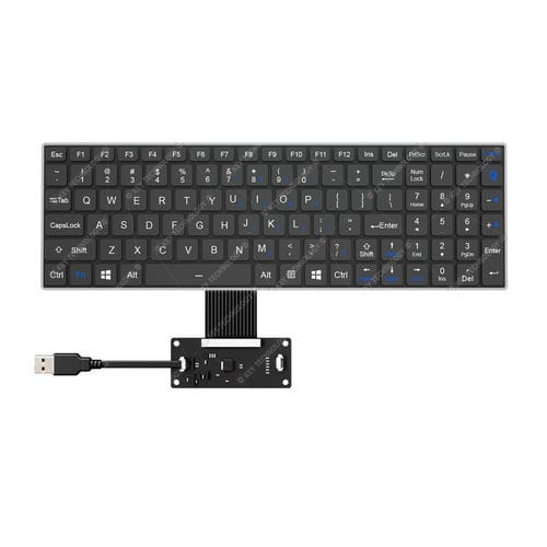 Clavier encastrable - K-TEK-V340KP-FN-BL-FC-SC-ML-DWP - Key Technology China Limited - à interrupteurs à ciseaux / 103 touches / pour applications aérospatiales