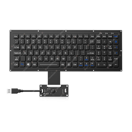 Clavier encastrable - K-TEK-M315KP-FN-BL-FC-KC-ML - Key Technology China Limited - contact carbone / 102 touches / pour l'aérospatiale