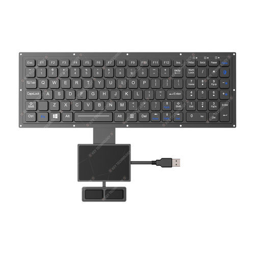 Clavier encastrable - K-TEK-M340KP-FN-BL-FC-KC+TP85-DML+2K-FC - Key Technology China Limited - contact carbone / 102 touches / avec pavé tactile