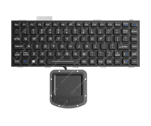 Clavier encastrable - K-TEK-M300-108-FN-BL-FC-ML+M73TP - Key Technology China Limited - contact carbone / 2 touches de souris / avec touche Fn