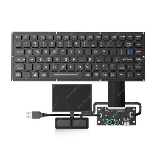 Clavier encastrable - K-TEK-M280-FN-BL-FC-KC-ANA-151B+TP85+2K - Key Technology China Limited - contact carbone / 2 touches de souris / 87 touches