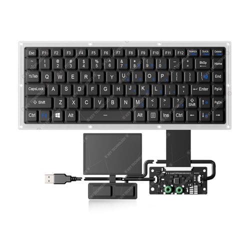 Clavier encastrable - K-TEK-V296-FN-BL-FC-PR-ANA-151B-DWP+TP85+2K - Key Technology China Limited - à interrupteurs à ciseaux / 86 touches / 2 touches de souris