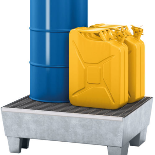 Bac de rétention en acier - 11946 - asecos GmbH - multiusage / pour fûts / galvanisé