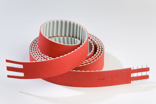 Courroie de transmission agrafable - EMF series - Elatech S.r.l. - dentée / en PVC / pour machine-outil