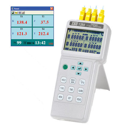 Thermomètre à thermocouple - TES-1384 - TES Electrical Electronic Corp. - numérique / USB / portable