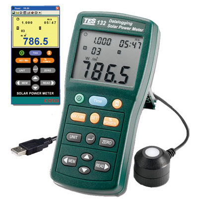 Appareil de mesure de puissance numérique - TES-132 - TES Electrical Electronic Corp. - portable / USB / pour applications photovoltaïques