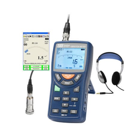 Vibromètre de surveillance de machine - TES-3101 - TES Electrical Electronic Corp. - portable / numérique / accéléromètre