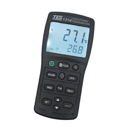 Thermomètre à thermocouple - TES-1314 - TES Electrical Electronic Corp. - avec afficheur LCD / °C / °F