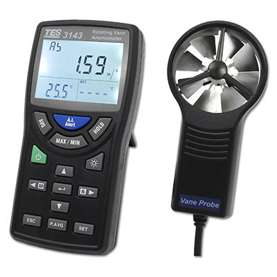 Anémomètre à hélice - TES-3143 - TES Electrical Electronic Corp. - numérique / portable