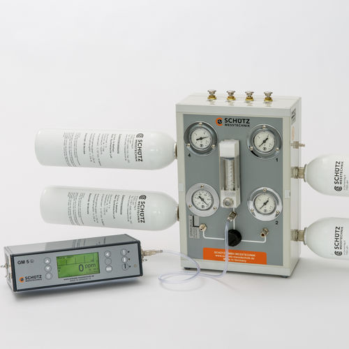 Station de test de sensibilité du débit - PS 403 U - Schütz GmbH Messtechnik - semi-automatique / pour bouteilles / pour détecteur de gaz