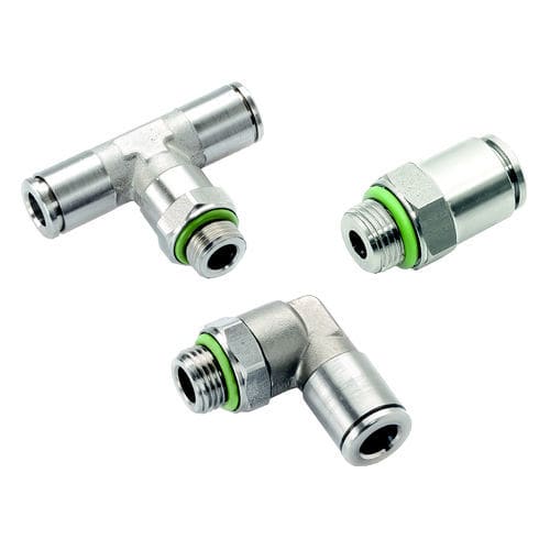 Raccord en inox - A100X series - A&T Fluid solutions - pneumatique / push-in / coudé