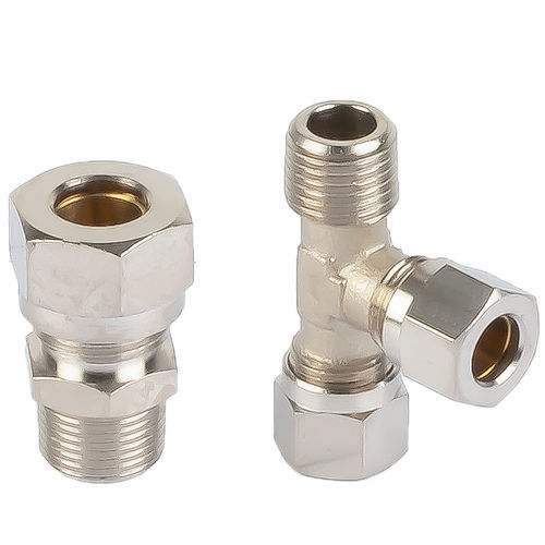 Raccord à compression - D400 series - A&T Fluid solutions - pneumatique / à visser / coudé