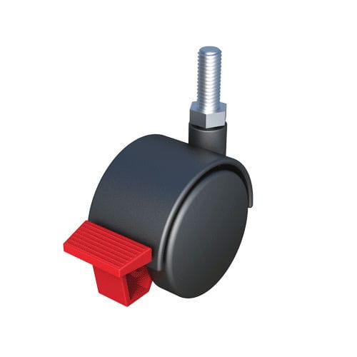 Roulette fixe - RSIF - ISC PLASTIC PARTS - à tige filetée / avec frein / en polypropylène