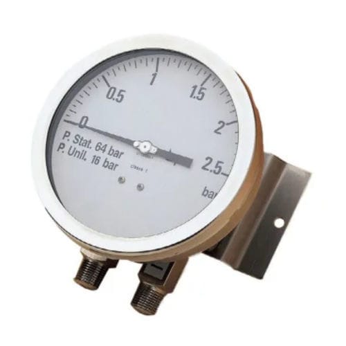 Manomètre différentiel - RIB810 series - Riels Instruments - à cadran / fileté / en acier inoxydable