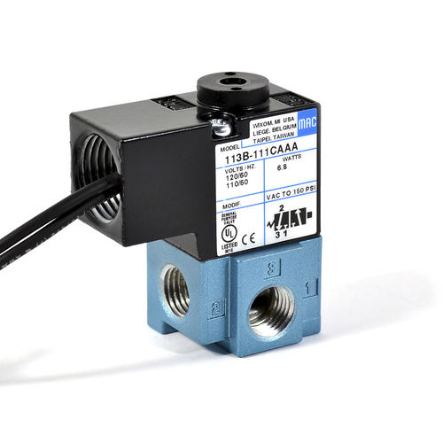 Distributeur pneumatique à clapet - 100 series - MAC Valves - actionné par solénoïde / à commande directe / 3/2