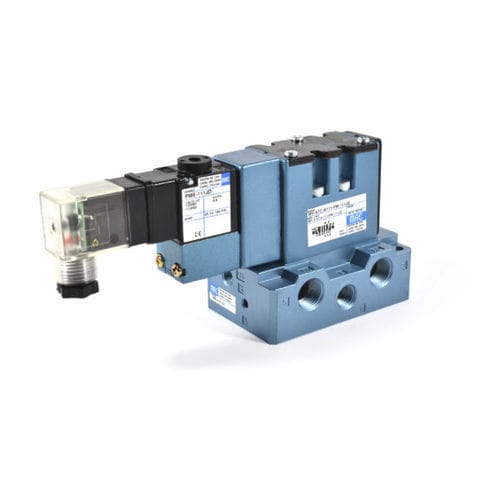 Distributeur pneumatique à clapet - ISO02 series - MAC Valves - actionné par solénoïde / à commande directe / 5/2 voies