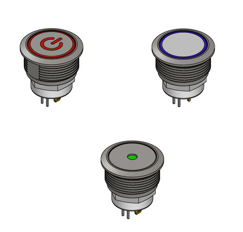Bouton poussoir tactile - W48M series - LUMEX - étanche à l'eau / IP67 / en métal