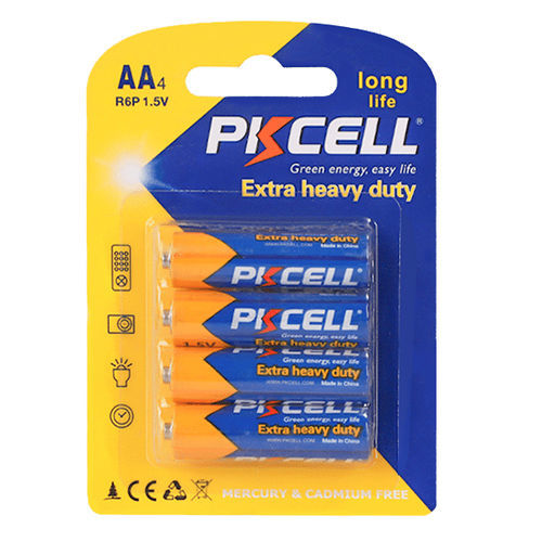Batterie zinc-carbone - R6P - Shenzhen PKCELL Battery Co. Ltd - type AA / 1.5 V / UL