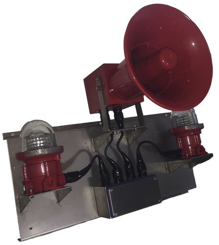 Diffuseur d'alarme sonore avec feu à LED - COMBINAZIONI OTTICHE ACUSTICHE AISI316 - KROMA MEC SRL - avec feu au xénon / avec feu tournant / avec feu à éclats