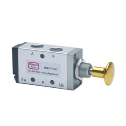 Distributeur pneumatique à bouton poussoir - MMV-P - Clippard - à tiroir / 3 voies