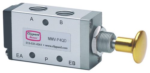 Distributeur pneumatique à tiroir - MMV-P4QM - Clippard - avec actionnement manuel / 3 voies / 4 voies