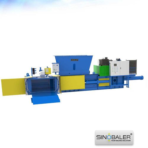 Presse à balles pour carton - SHBA2-1200L / SHBA2-1000L / SHBA2-600L - SINOSPECT INDUSTRIAL CO.,LTD - horizontale / à chargement par le haut / à canal