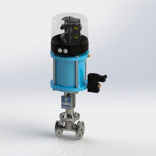 Vanne à soupape - KVF - Kühme Armaturen GmbH - électropneumatique / d'arrêt / de distribution