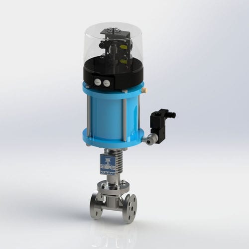 Vanne à soupape - KVF - Kühme Armaturen GmbH - électropneumatique / d'arrêt / de distribution