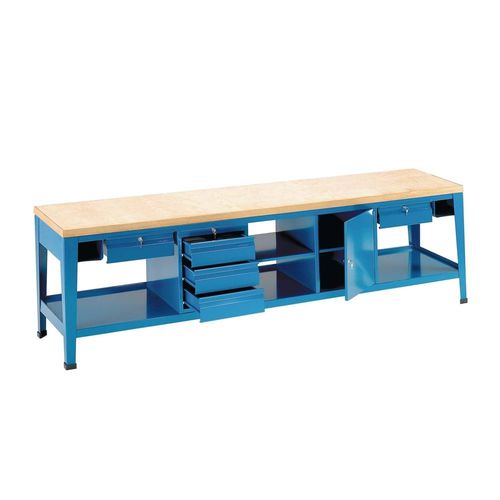 Établi en hêtre - 210/L - ARMECO - pour atelier / monobloc / à 5 tiroirs