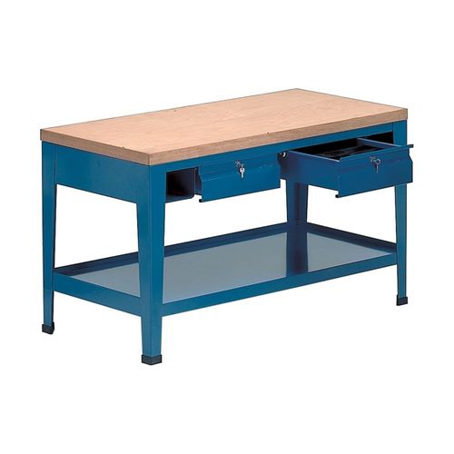 Établi en hêtre - 204/L - ARMECO - pour atelier / monobloc / à 2 tiroirs