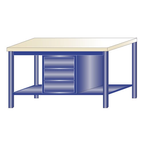Établi en hêtre - 217/O - ARMECO - pour atelier / monobloc / à 3 tiroirs