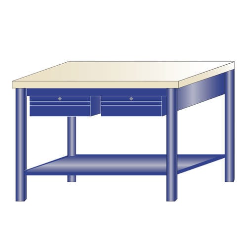 Établi en hêtre - 216/C - ARMECO - pour atelier / monobloc / à 2 tiroirs