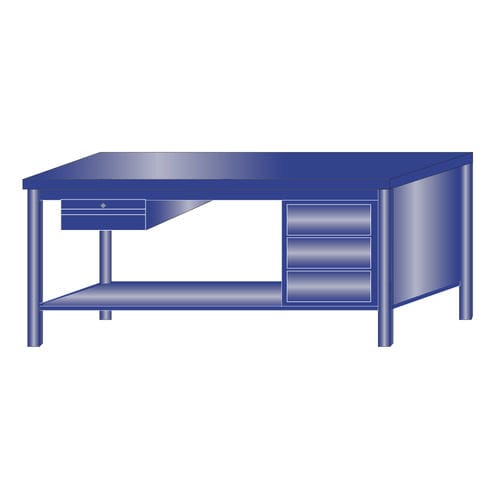 Établi en métal - 218/FE - ARMECO - pour atelier / monobloc / à 4 tiroirs
