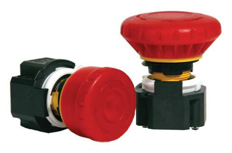 Bouton poussoir coup de poing - XA, XE series - IDEC - d'arrêt d'urgence / électromécanique