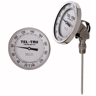 Thermomètre bimétallique - AA575R, AA475R  - Tel-Tru Manufacturing - analogique / à cadran ajustable / à insertion
