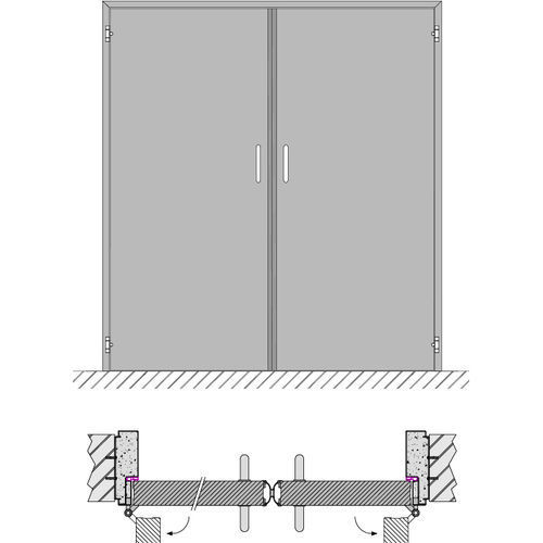 Porte coulissante - HEINEN SONDERMASCHINENBAU Neustadt GmbH - battante / en acier inoxydable / en acier