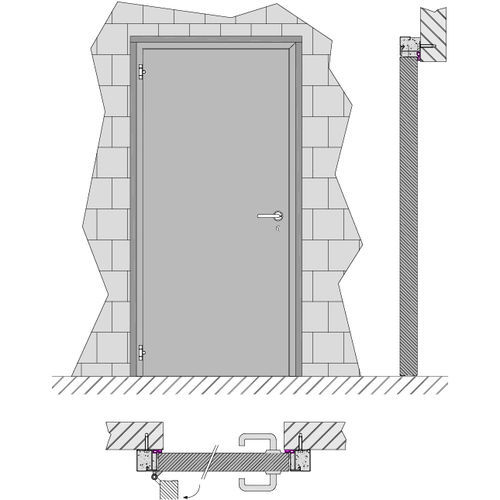 Porte battante - HEINEN SONDERMASCHINENBAU Neustadt GmbH - avec charnière / en acier / PVC