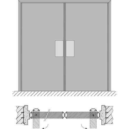 Porte battante - HEINEN SONDERMASCHINENBAU Neustadt GmbH - en acier inoxydable / en acier / vitrée