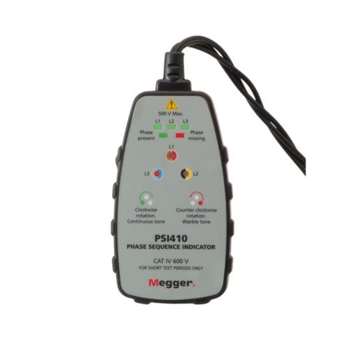 Indicateur de séquence de phase - PSI410 - MEGGER - à LED / portatif